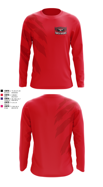 Carolina Track Hawks Long Sleeve Performance Shirt 4