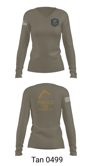Womens Long Sleeve Vneck Shirt, Elkton Police, Police, Teamtime, Team time, sublimation, custom sports apparel, team uniforms, spirit wear, spiritwear, sports uniforms, custom shirts, team store, custom team store, fundraiser sports, apparel fundraiser