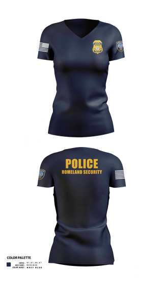 Womens Short Sleeve Vneck Shirt, Federal Protective Service, Police, Teamtime, Team time, sublimation, custom sports apparel, team uniforms, spirit wear, spiritwear, sports uniforms, custom shirts, team store, custom team store, fundraiser sports, apparel fundraiser