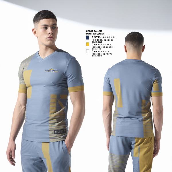 Womens Short Sleeve Vneck Shirt, Commerce Chargers Youth Football And Cheer, , Teamtime, Team time, sublimation, custom sports apparel, team uniforms, spirit wear, spiritwear, sports uniforms, custom shirts, team store, custom team store, fundraiser sports, apparel fundraiser