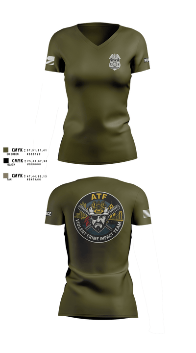 ATF 41951708 Women's Short Sleeve V-neck Shirt - 3