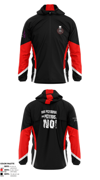 Windbreaker, PERROS DEL MAL FC, Men's Soccer, Teamtime, Team time, sublimation, custom sports apparel, team uniforms, spirit wear, spiritwear, sports uniforms, custom shirts, team store, custom team store, fundraiser sports, apparel fundraiser