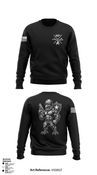 Crew Neck Sweatshirt, 1st PLT Roosters, Army, Teamtime, Team time, sublimation, custom sports apparel, team uniforms, spirit wear, spiritwear, sports uniforms, custom shirts, team store, custom team store, fundraiser sports, apparel fundraiser