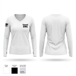 Womens Long Sleeve Vneck Shirt, Summit EMS, EMS/EMT, Teamtime, Team time, sublimation, custom sports apparel, team uniforms, spirit wear, spiritwear, sports uniforms, custom shirts, team store, custom team store, fundraiser sports, apparel fundraiser