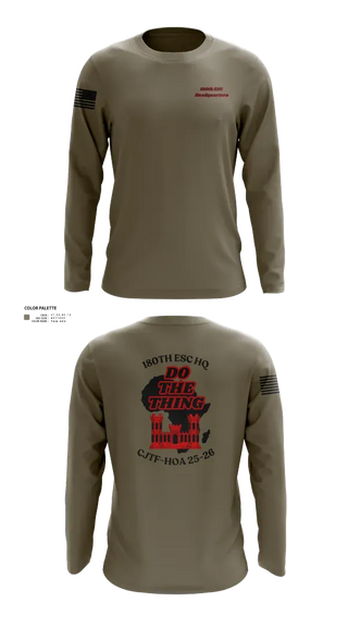 Long Sleeve Performance Shirt, 180th ESC, Army, Teamtime, Team time, sublimation, custom sports apparel, team uniforms, spirit wear, spiritwear, sports uniforms, custom shirts, team store, custom team store, fundraiser sports, apparel fundraiser