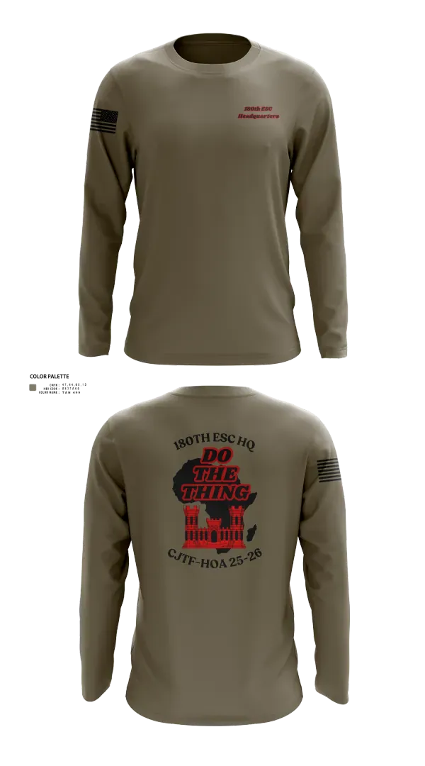 Long Sleeve Performance Shirt, 180th ESC, Army, Teamtime, Team time, sublimation, custom sports apparel, team uniforms, spirit wear, spiritwear, sports uniforms, custom shirts, team store, custom team store, fundraiser sports, apparel fundraiser