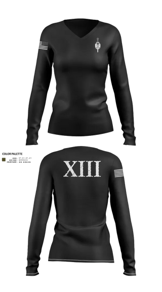 Womens Long Sleeve Vneck Shirt, Southern Field Office (CID), , Teamtime, Team time, sublimation, custom sports apparel, team uniforms, spirit wear, spiritwear, sports uniforms, custom shirts, team store, custom team store, fundraiser sports, apparel fundraiser