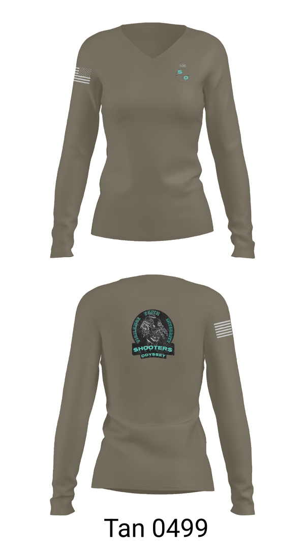 Womens Long Sleeve Vneck Shirt, Shooters odyssey, National Guard, Teamtime, Team time, sublimation, custom sports apparel, team uniforms, spirit wear, spiritwear, sports uniforms, custom shirts, team store, custom team store, fundraiser sports, apparel fundraiser