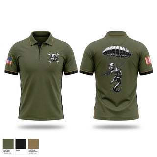 Short Sleeve Performance Polo, 1-1 SFG (A) MOPO, Army, Teamtime, Team time, sublimation, custom sports apparel, team uniforms, spirit wear, spiritwear, sports uniforms, custom shirts, team store, custom team store, fundraiser sports, apparel fundraiser