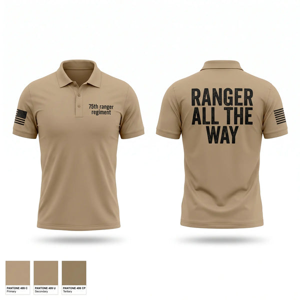 Short Sleeve Performance Polo, 75th ranger regiment, Army, Teamtime, Team time, sublimation, custom sports apparel, team uniforms, spirit wear, spiritwear, sports uniforms, custom shirts, team store, custom team store, fundraiser sports, apparel fundraiser