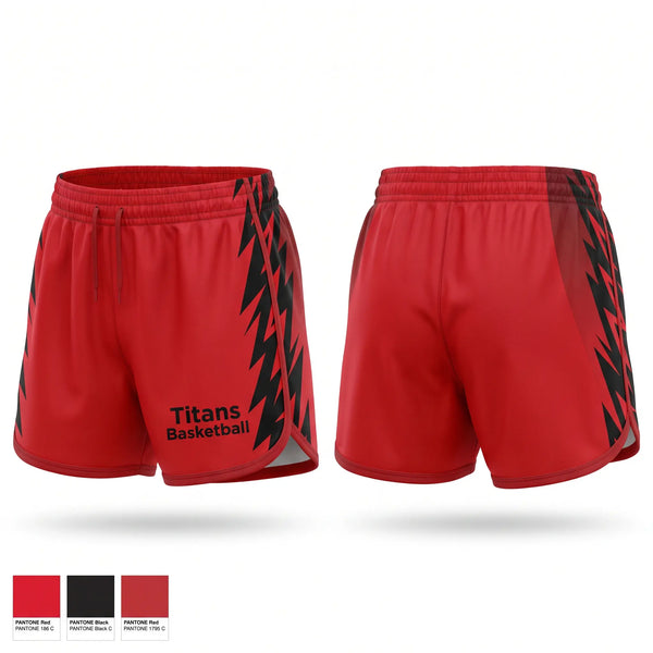 Womens Shorts, Titans Basketball, Men's Basketball, Teamtime, Team time, sublimation, custom sports apparel, team uniforms, spirit wear, spiritwear, sports uniforms, custom shirts, team store, custom team store, fundraiser sports, apparel fundraiser