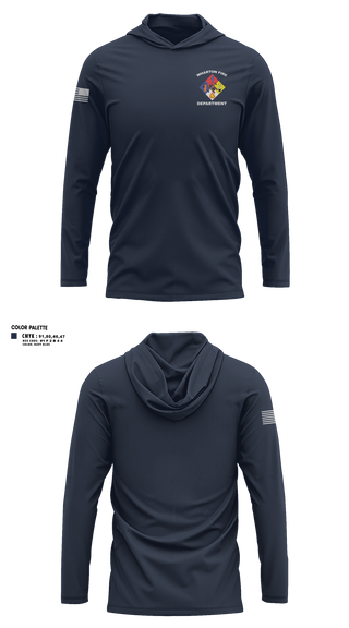 Long Sleeve Performance Shirt with hood, Wharton Fire Department, Fire Department, Teamtime, Team time, sublimation, custom sports apparel, team uniforms, spirit wear, spiritwear, sports uniforms, custom shirts, team store, custom team store, fundraiser sports, apparel fundraiser