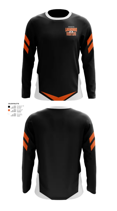 Long Sleeve Performance Shirt, Dorchester Longhorn Wrestling, Wrestling, Teamtime, Team time, sublimation, custom sports apparel, team uniforms, spirit wear, spiritwear, sports uniforms, custom shirts, team store, custom team store, fundraiser sports, apparel fundraiser