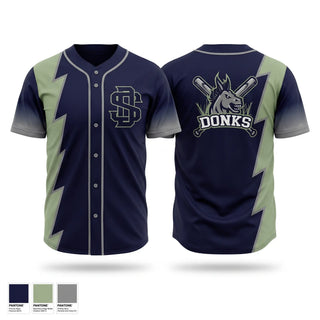 Full Button Baseball Jersey, Swamp Donks, Baseball, Teamtime, Team time, sublimation, custom sports apparel, team uniforms, spirit wear, spiritwear, sports uniforms, custom shirts, team store, custom team store, fundraiser sports, apparel fundraiser