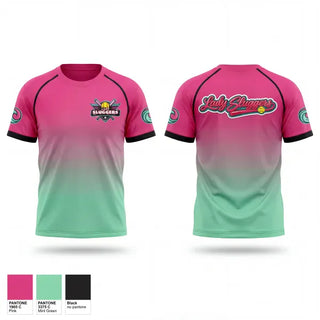 Soft Poly Tee Cotton Like Feel, Lady Sluggers, Softball, Teamtime, Team time, sublimation, custom sports apparel, team uniforms, spirit wear, spiritwear, sports uniforms, custom shirts, team store, custom team store, fundraiser sports, apparel fundraiser