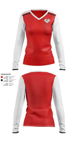 Womens Long Sleeve Vneck Shirt, Pro-Lux Tile & Stone, , Teamtime, Team time, sublimation, custom sports apparel, team uniforms, spirit wear, spiritwear, sports uniforms, custom shirts, team store, custom team store, fundraiser sports, apparel fundraiser
