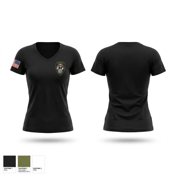 Womens Short Sleeve Vneck Shirt, Fairmont Police Department, Police, Teamtime, Team time, sublimation, custom sports apparel, team uniforms, spirit wear, spiritwear, sports uniforms, custom shirts, team store, custom team store, fundraiser sports, apparel fundraiser