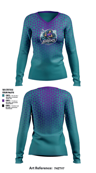 Womens Long Sleeve Vneck Shirt, Wild Sirens, Softball, Teamtime, Team time, sublimation, custom sports apparel, team uniforms, spirit wear, spiritwear, sports uniforms, custom shirts, team store, custom team store, fundraiser sports, apparel fundraiser