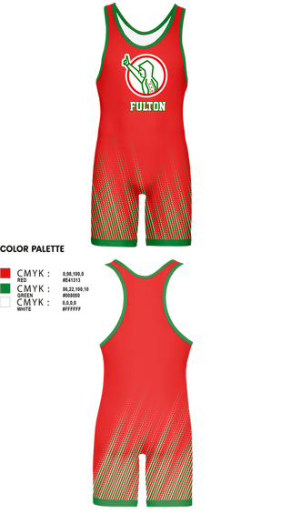 Wrestling Singlet, Fulton, Wrestling, Teamtime, Team time, sublimation, custom sports apparel, team uniforms, spirit wear, spiritwear, sports uniforms, custom shirts, team store, custom team store, fundraiser sports, apparel fundraiser