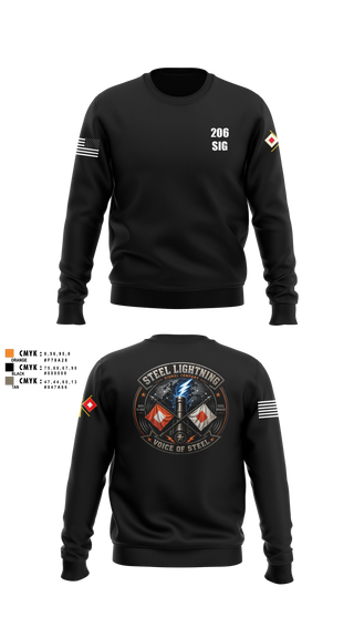 Crew Neck Sweatshirt, 206 Steel Lightning, Army, Teamtime, Team time, sublimation, custom sports apparel, team uniforms, spirit wear, spiritwear, sports uniforms, custom shirts, team store, custom team store, fundraiser sports, apparel fundraiser
