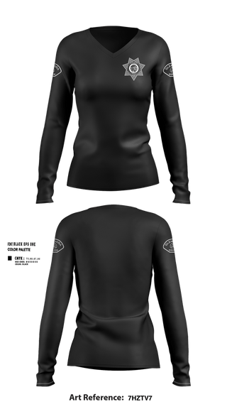 Womens Long Sleeve Vneck Shirt, Glendora PD, Police, Teamtime, Team time, sublimation, custom sports apparel, team uniforms, spirit wear, spiritwear, sports uniforms, custom shirts, team store, custom team store, fundraiser sports, apparel fundraiser
