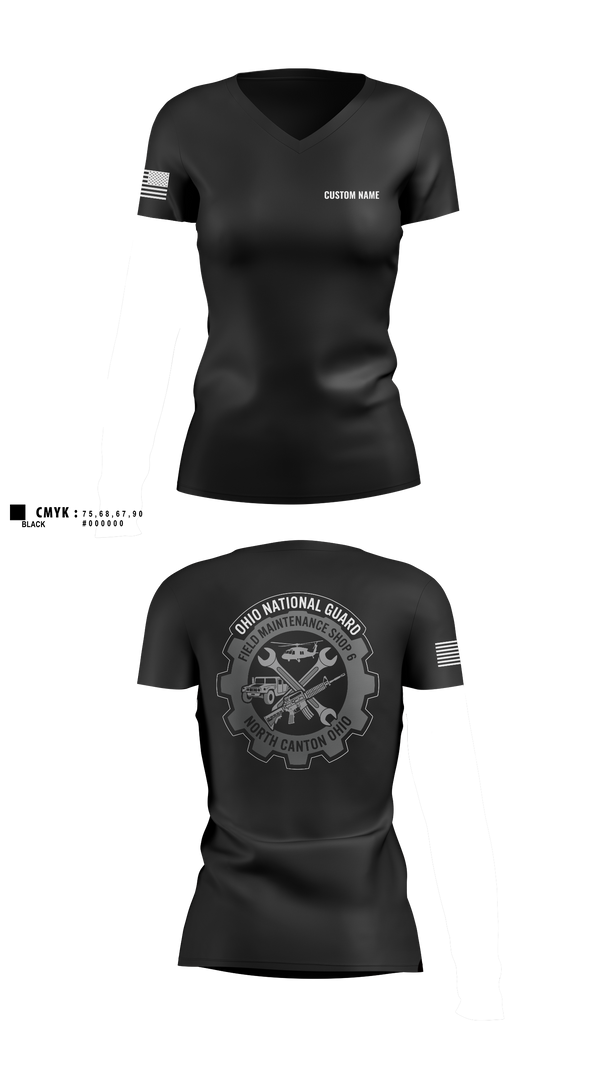Womens Short Sleeve Vneck Shirt, FMS 6, National Guard, Teamtime, Team time, sublimation, custom sports apparel, team uniforms, spirit wear, spiritwear, sports uniforms, custom shirts, team store, custom team store, fundraiser sports, apparel fundraiser