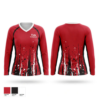 Womens Long Sleeve Vneck Shirt, Tide Volleyball, Women's Volleyball, Teamtime, Team time, sublimation, custom sports apparel, team uniforms, spirit wear, spiritwear, sports uniforms, custom shirts, team store, custom team store, fundraiser sports, apparel fundraiser
