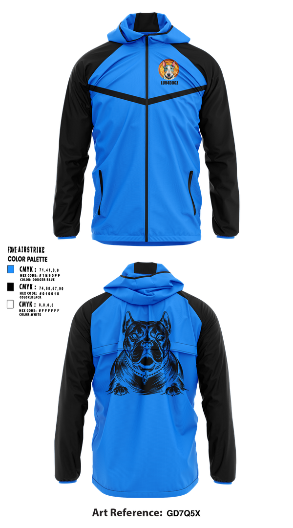 Windbreaker, ILUVDOGZ, , Teamtime, Team time, sublimation, custom sports apparel, team uniforms, spirit wear, spiritwear, sports uniforms, custom shirts, team store, custom team store, fundraiser sports, apparel fundraiser