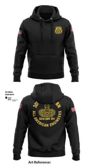 Hoodie, 307th Airborne Engineers Battalion, , Teamtime, Team time, sublimation, custom sports apparel, team uniforms, spirit wear, spiritwear, sports uniforms, custom shirts, team store, custom team store, fundraiser sports, apparel fundraiser