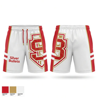 Athletic Shorts With Pockets, Silver Bullets, Men's Basketball, Teamtime, Team time, sublimation, custom sports apparel, team uniforms, spirit wear, spiritwear, sports uniforms, custom shirts, team store, custom team store, fundraiser sports, apparel fundraiser