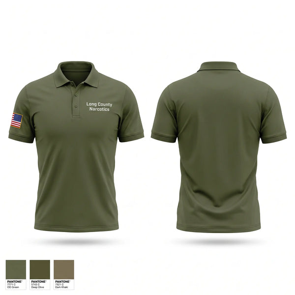Short Sleeve Performance Polo, Long County Narcotics, Police, Teamtime, Team time, sublimation, custom sports apparel, team uniforms, spirit wear, spiritwear, sports uniforms, custom shirts, team store, custom team store, fundraiser sports, apparel fundraiser