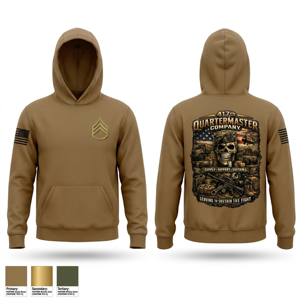 Hoodie, 417th Quartermaster Company, Army, Teamtime, Team time, sublimation, custom sports apparel, team uniforms, spirit wear, spiritwear, sports uniforms, custom shirts, team store, custom team store, fundraiser sports, apparel fundraiser