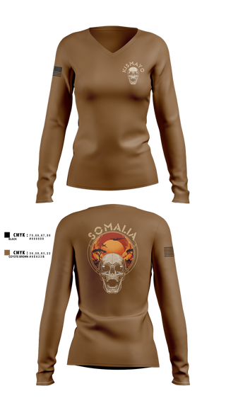 Womens Long Sleeve Vneck Shirt, CJTF-HOA, Army, Teamtime, Team time, sublimation, custom sports apparel, team uniforms, spirit wear, spiritwear, sports uniforms, custom shirts, team store, custom team store, fundraiser sports, apparel fundraiser