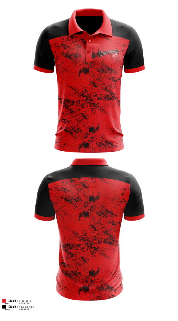 Short Sleeve Performance Polo, War Dogs Travel Flag Football, Men's Basketball, Teamtime, Team time, sublimation, custom sports apparel, team uniforms, spirit wear, spiritwear, sports uniforms, custom shirts, team store, custom team store, fundraiser sports, apparel fundraiser