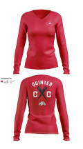 Quinter Bulldogs 74495795 Women's Long Sleeve V-neck Shirt - 21