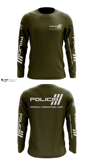 Long Sleeve Performance Shirt, Inteligencia criminal, Police, Teamtime, Team time, sublimation, custom sports apparel, team uniforms, spirit wear, spiritwear, sports uniforms, custom shirts, team store, custom team store, fundraiser sports, apparel fundraiser