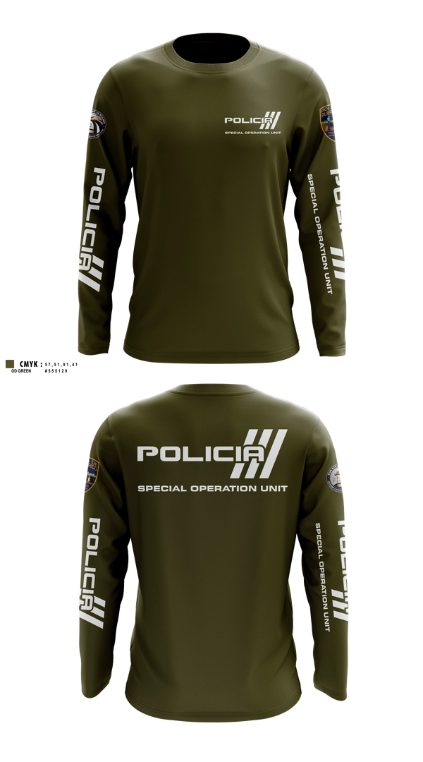 Long Sleeve Performance Shirt, Inteligencia criminal, Police, Teamtime, Team time, sublimation, custom sports apparel, team uniforms, spirit wear, spiritwear, sports uniforms, custom shirts, team store, custom team store, fundraiser sports, apparel fundraiser