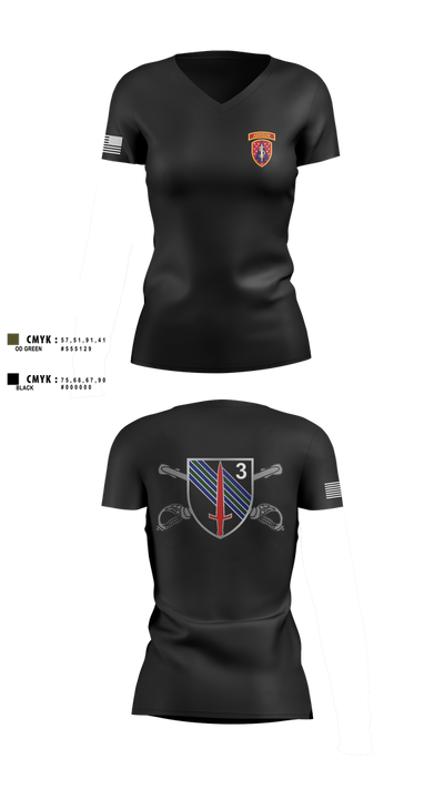 3rd SQDN, 5th SFAB Women's Short Sleeve V-neck Shirt - 2
