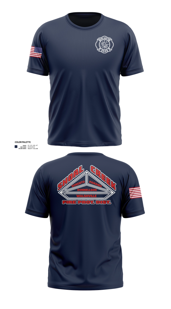 Old School Cotton Feel Shirt, Shoal Creek Fire Prot. Dist., Fire Department, Teamtime, Team time, sublimation, custom sports apparel, team uniforms, spirit wear, spiritwear, sports uniforms, custom shirts, team store, custom team store, fundraiser sports, apparel fundraiser