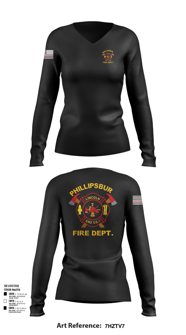 Womens Long Sleeve Vneck Shirt, PHILLIPSBURG FIRE DEPARTMENT, , Teamtime, Team time, sublimation, custom sports apparel, team uniforms, spirit wear, spiritwear, sports uniforms, custom shirts, team store, custom team store, fundraiser sports, apparel fundraiser