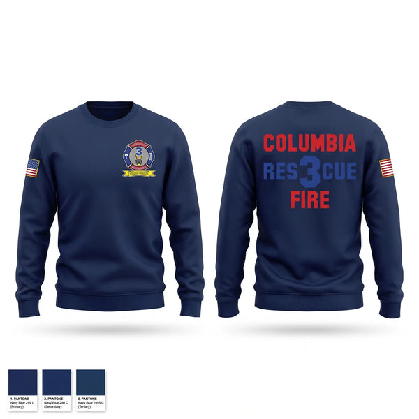 Crew Neck Sweatshirt, Columbia Fire Department RESCUE3, Fire Department, Teamtime, Team time, sublimation, custom sports apparel, team uniforms, spirit wear, spiritwear, sports uniforms, custom shirts, team store, custom team store, fundraiser sports, apparel fundraiser