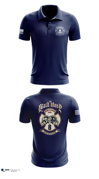 Short Sleeve Performance Polo, Engine 8, Fire Department, Teamtime, Team time, sublimation, custom sports apparel, team uniforms, spirit wear, spiritwear, sports uniforms, custom shirts, team store, custom team store, fundraiser sports, apparel fundraiser