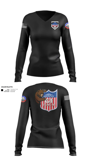 Womens Long Sleeve Vneck Shirt, Agif board, Army, Teamtime, Team time, sublimation, custom sports apparel, team uniforms, spirit wear, spiritwear, sports uniforms, custom shirts, team store, custom team store, fundraiser sports, apparel fundraiser