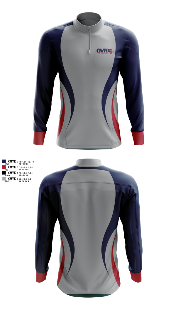Quarter Zip Jacket, Ohio Valley Region Volleyball, Women's Volleyball, Teamtime, Team time, sublimation, custom sports apparel, team uniforms, spirit wear, spiritwear, sports uniforms, custom shirts, team store, custom team store, fundraiser sports, apparel fundraiser