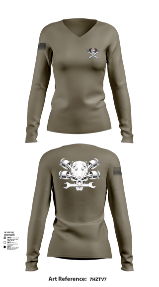 Womens Long Sleeve Vneck Shirt, Fox 1-320th F-CO FAR, , Teamtime, Team time, sublimation, custom sports apparel, team uniforms, spirit wear, spiritwear, sports uniforms, custom shirts, team store, custom team store, fundraiser sports, apparel fundraiser
