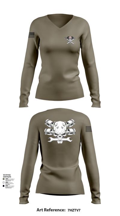 Fox 1-320th F-CO FAR 4533489 Women's Long Sleeve V-neck Shirt - 101