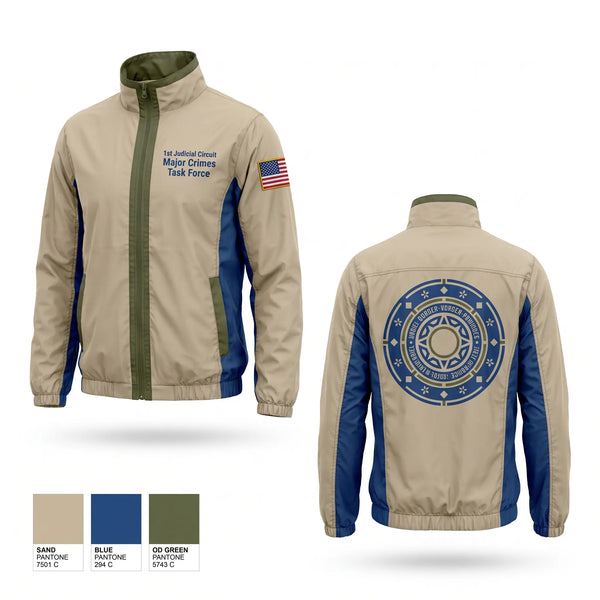 Windbreaker, 1st Judicial Circuit Major Crimes Task Force, Police, Teamtime, Team time, sublimation, custom sports apparel, team uniforms, spirit wear, spiritwear, sports uniforms, custom shirts, team store, custom team store, fundraiser sports, apparel fundraiser