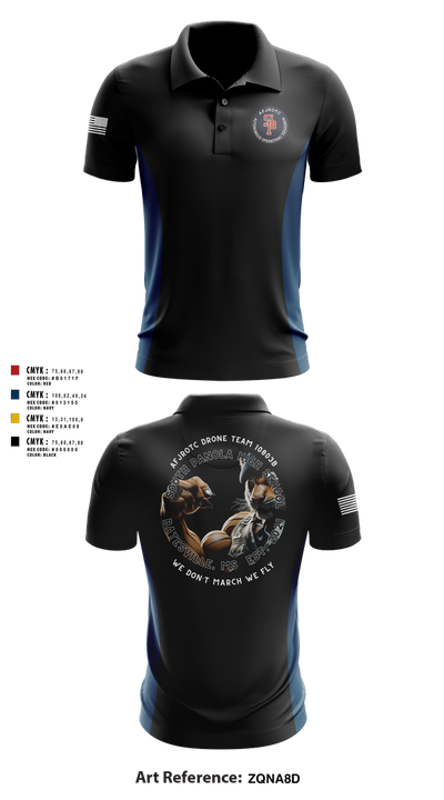 AFJROTC MS-081 DRONE TEAM 88778530 Short Sleeve Performance Polo - 223