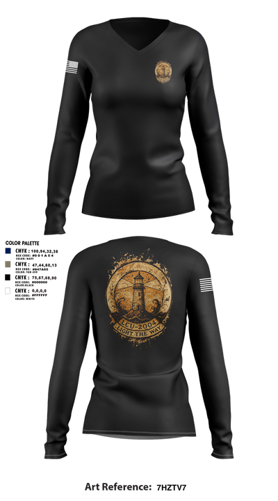 LCU-2004 59546896 Women's Long Sleeve V-neck Shirt - 14