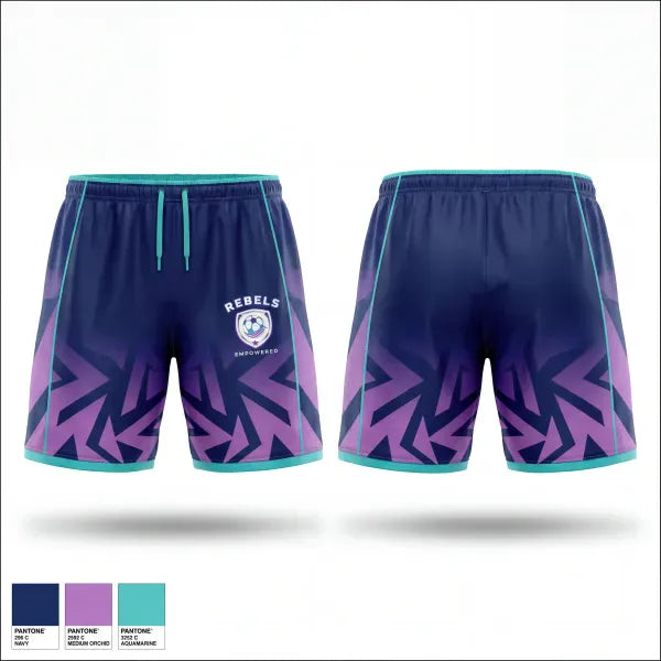 Womens Soccer Shorts, Rebels, Women's Soccer, Teamtime, Team time, sublimation, custom sports apparel, team uniforms, spirit wear, spiritwear, sports uniforms, custom shirts, team store, custom team store, fundraiser sports, apparel fundraiser